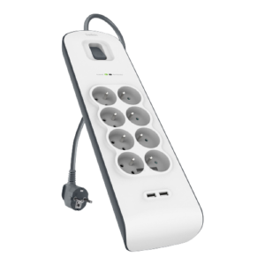 Multiprise parafoudre  8 prises avec 2 ports  USB 2,4 A